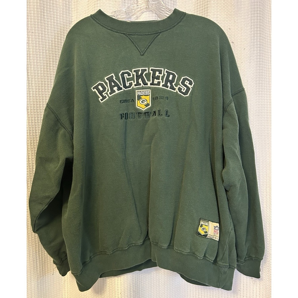 VTG Green Bay Packers NFL Originals Green Sweatshirt Mens XL Y2K